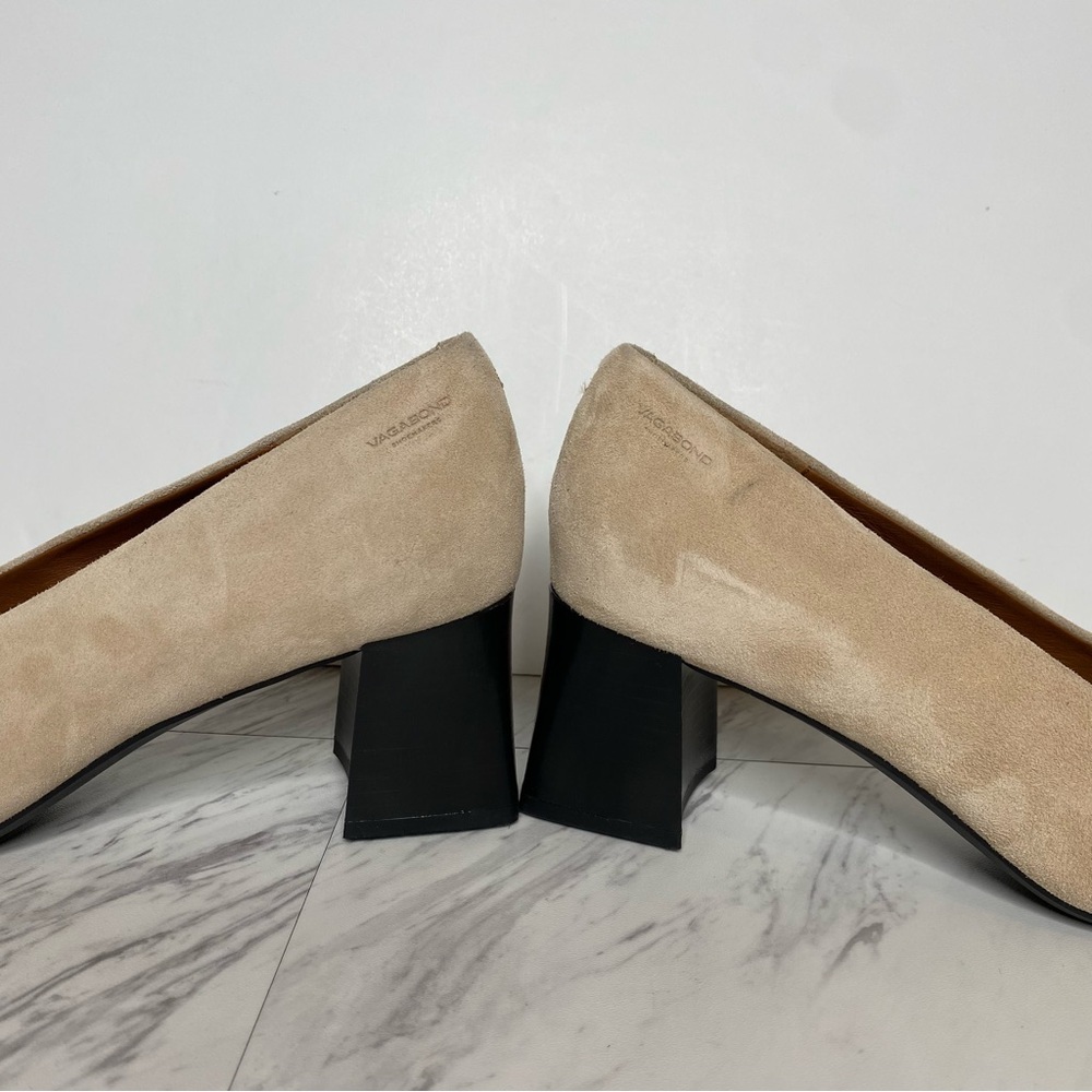New! Vagabond Altea Beige Suede Black Patent Pointed Toe Pump 10 / 40 - Picture 9 of 15